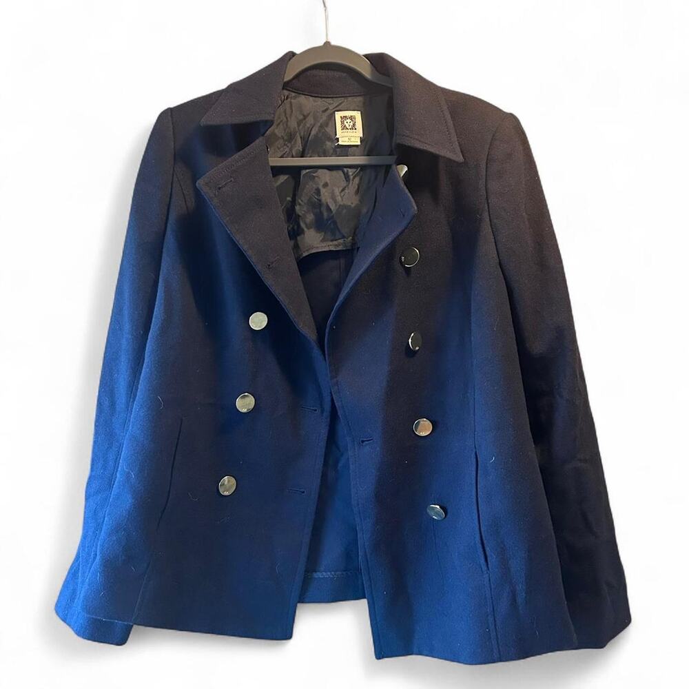 Navy blue Anne Klein double breasted Dark Blue Size 12 peacoat